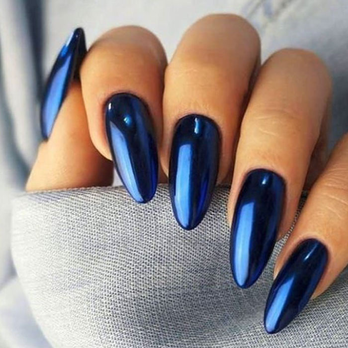 Những kiểu mẫu nail màu sắc xanh navy rất đẹp nhất