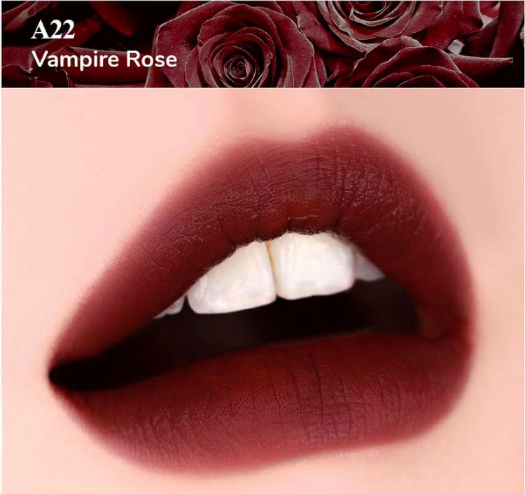 Son Black Rouge Màu A22 Vampire Rose – Đỏ Nâu Ánh Tím