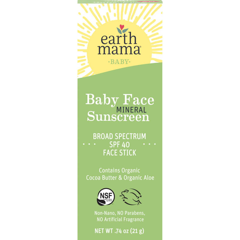 Earth Mama Baby Face Mineral Sunscreen Face Stick SPF 40