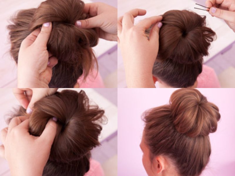 Cách búi tóc củ tỏi dành cho các nàng tóc dài 