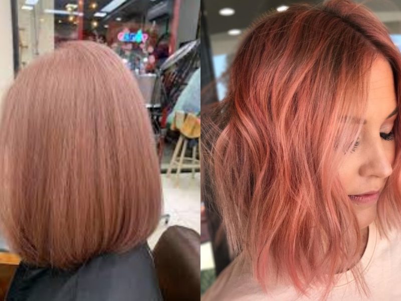 Màu tóc nâu hồng san hô