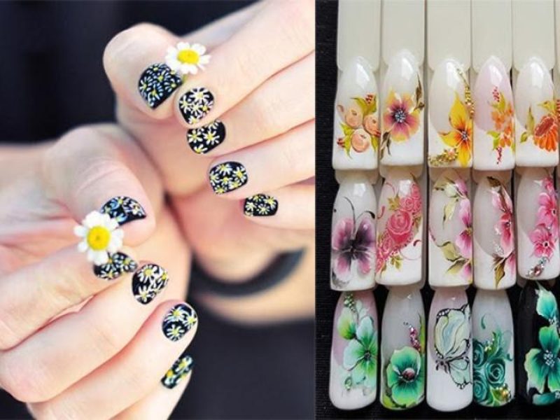15 mẫu Mẫu nail vẽ hoa cúc lên ngón tay tuyệt đẹp