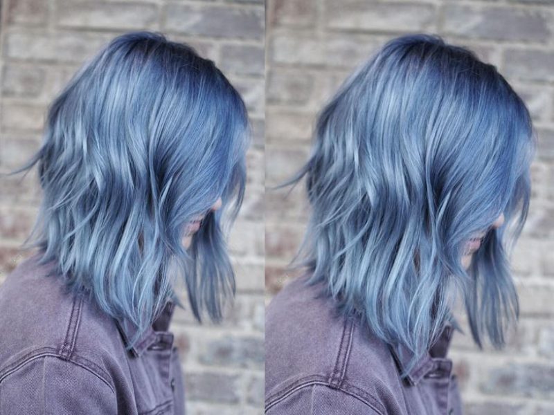 Tóc màu khói blue